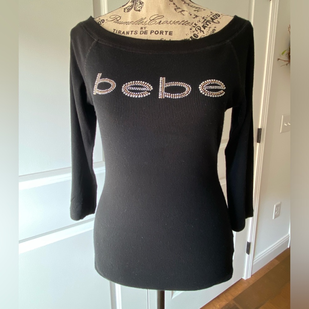 Bebe black Large 3/4 sleeve top.